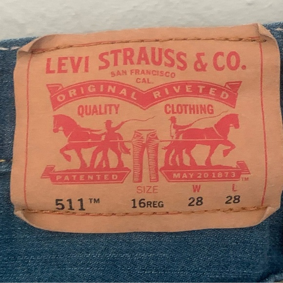 LEVI’S 511 Slim Boys Jeans Mid-Rise Denim Size 16 - Picture 8 of 16